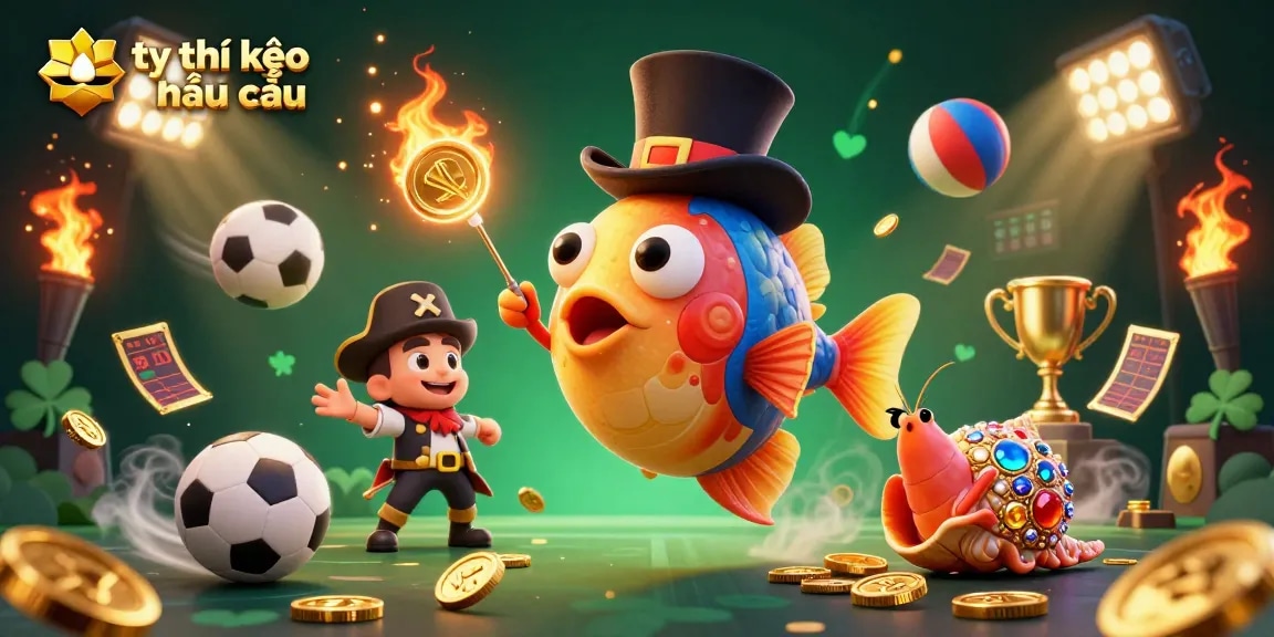 Engage with tỷ lệ kèo nhà cái in this vibrant gambling scene showcasing dynamic sports elements.