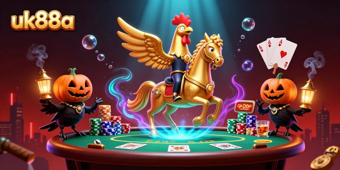 Explore the exciting gaming scene at uk88a with golden rooster and poker dynamics.