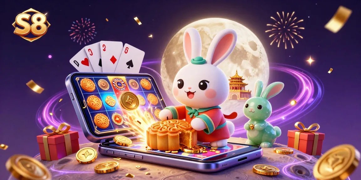 Experience thrilling wins at S8 with a vibrant 3D casino scene featuring dynamic game elements.