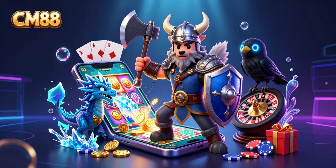Engage in thrilling gameplay at CM88 with slot games, winning coins, and vibrant characters!