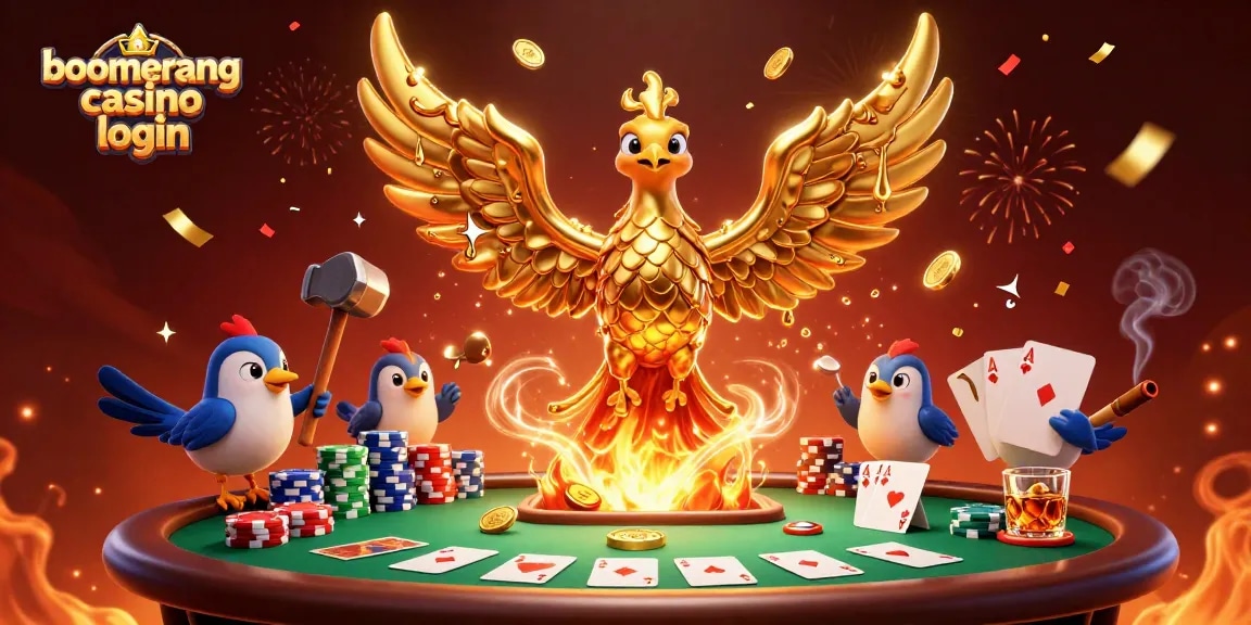 Prijava na boomerang casino login ob zlatem feniksu iz kovine, igre na srečo in čipi