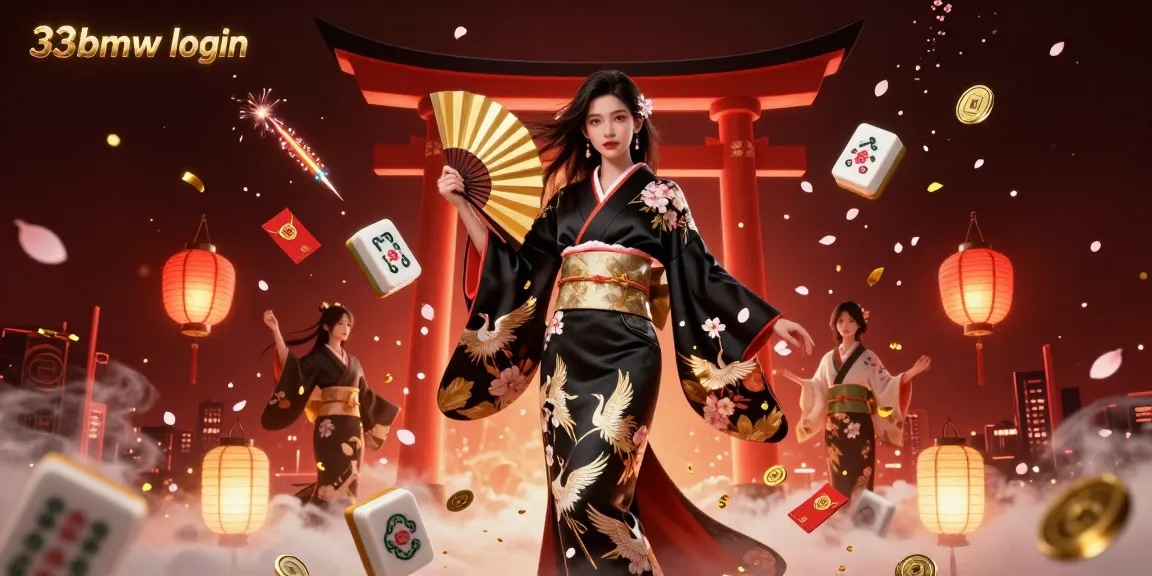 Engage in casino excitement with the 33bmw login through a vibrant illustration featuring dynamic game elements.