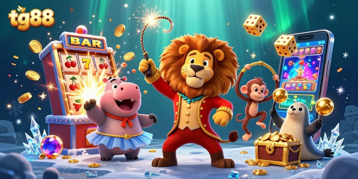 Experience the thrill of tg88 casino with a vibrant 3D scene featuring captivating characters and dynamic slot elements.