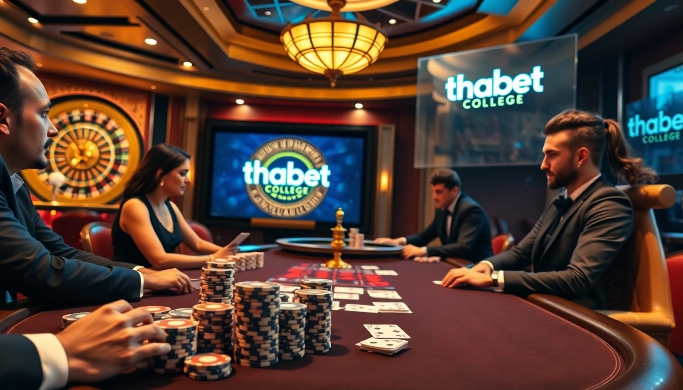 Experience high-stakes poker at thabet college's luxurious gaming table.