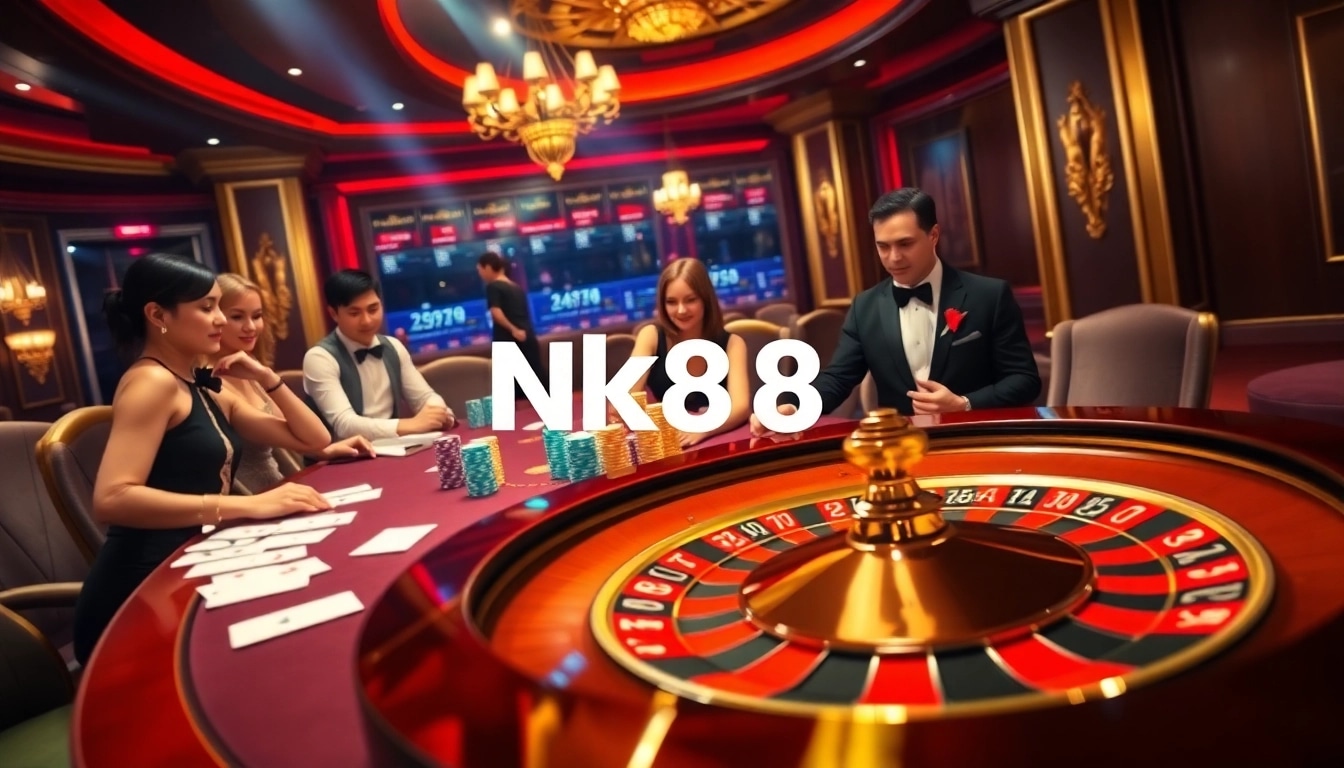 Win big at nk88.com with vibrant roulette games and exclusive offers in a luxury casino setting.