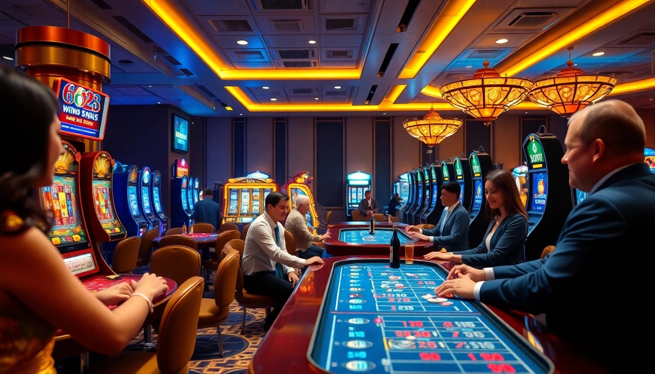 Experience the excitement of 6623 la with engaging players at an upscale casino.