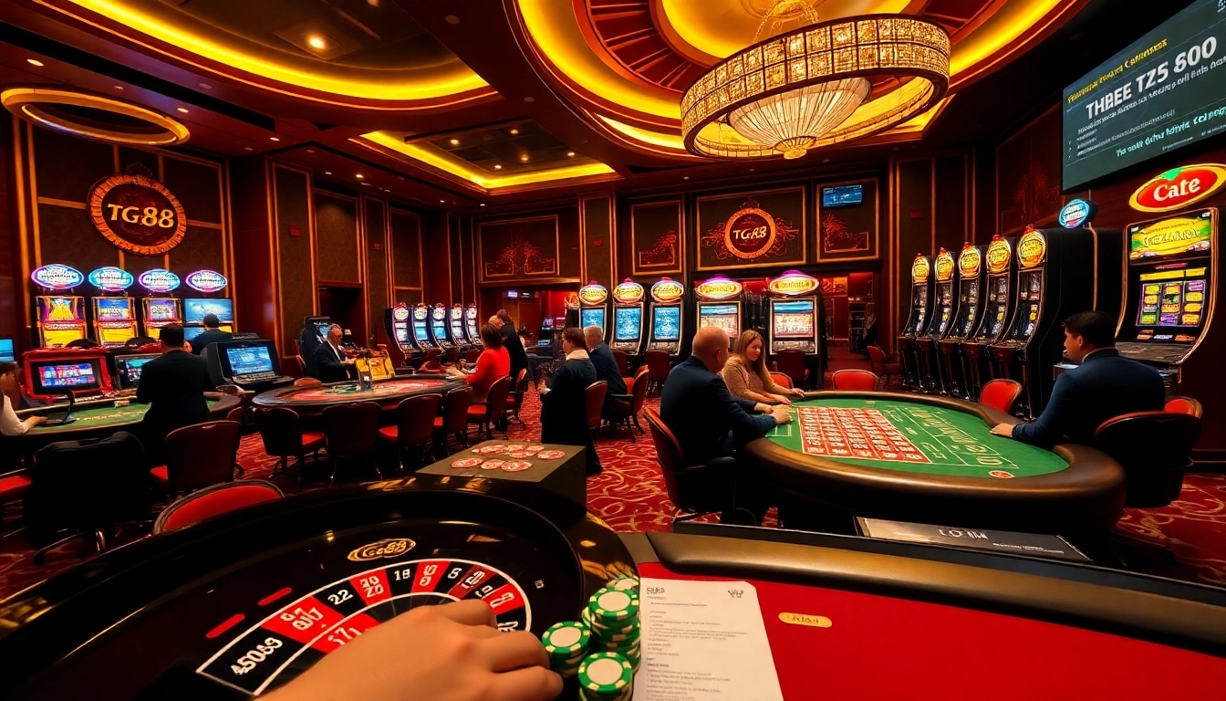 Experience thrilling bets at TG88's casino tables with dynamic betting chips and roulette.