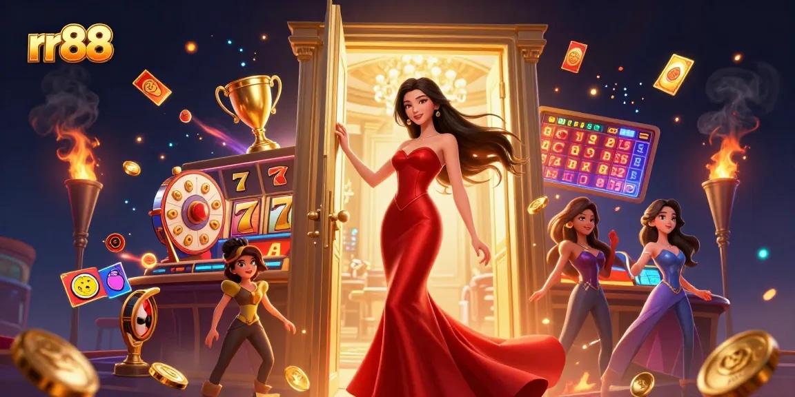 Experience thrilling slot adventures at rr88 with vibrant game elements and a stunning casino atmosphere.