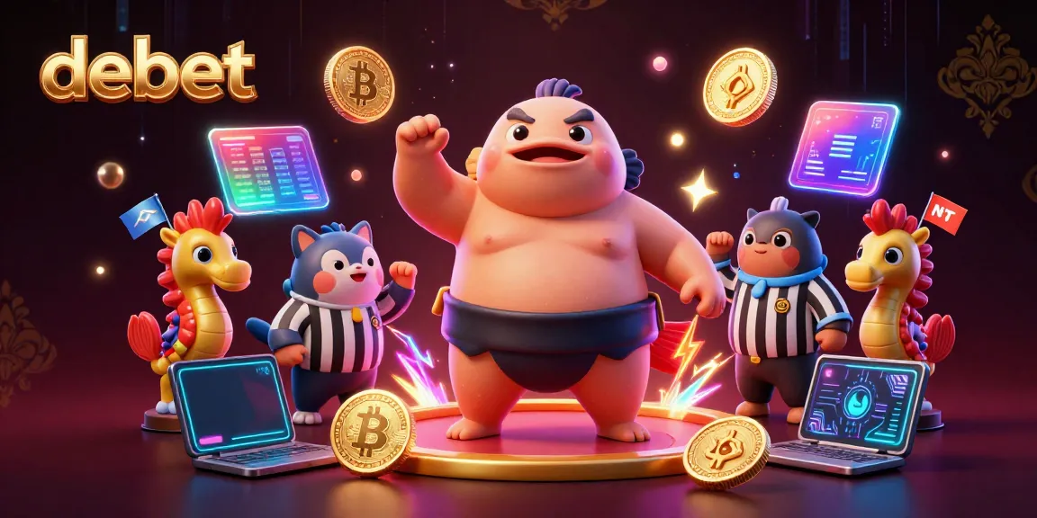 Experience the thrill of debet with a lively underwater casino scene featuring a playful fugu and a catfish referee!