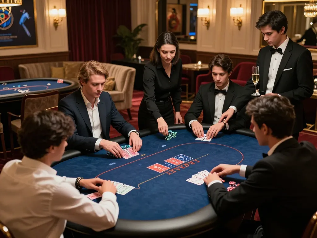 Winning moments at qq8827's exclusive VIP poker table in a luxury casino setting.