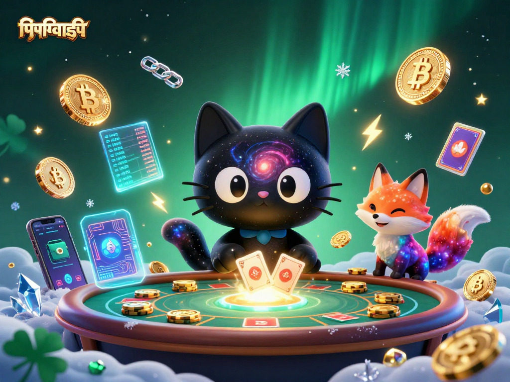 Experience thrilling moments with পিপিভিআইপি as a cosmic cat navigates a vibrant casino galaxy.
