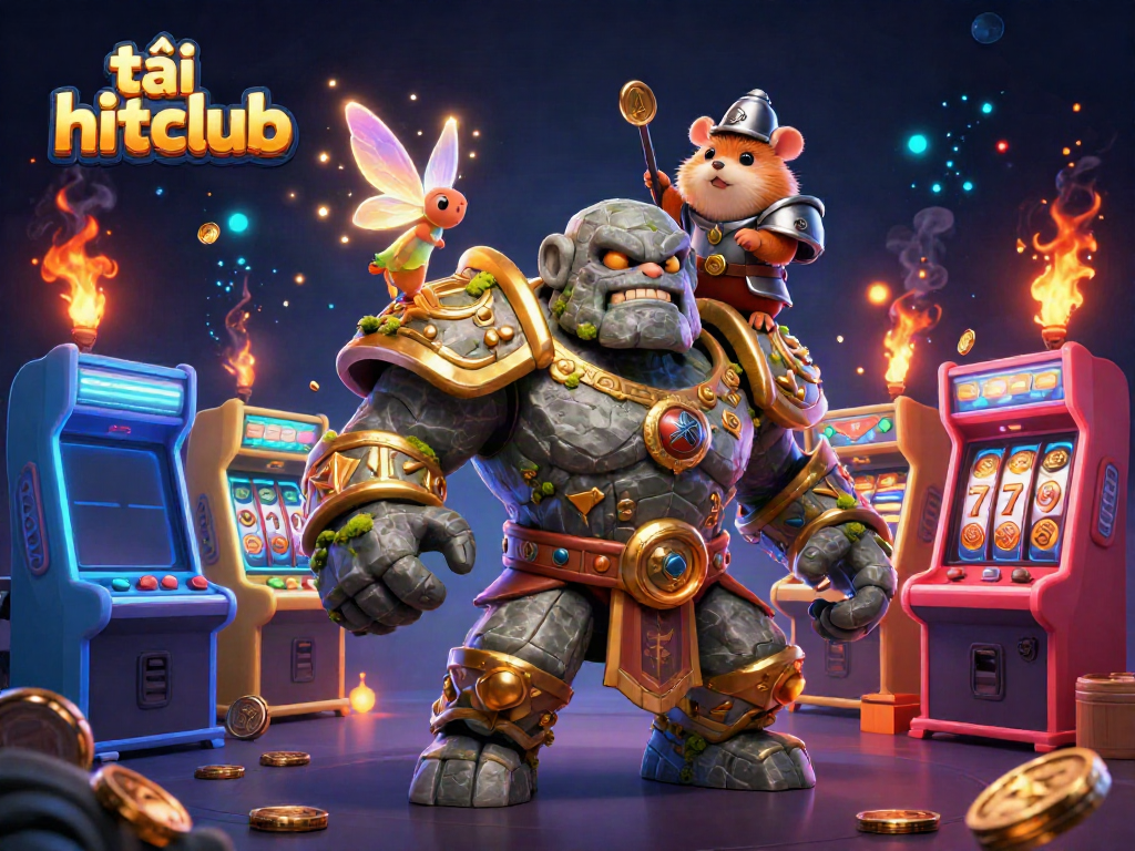 Experience the thrill with tải hitclub, showcasing vibrant characters and gaming elements in a dazzling scene.