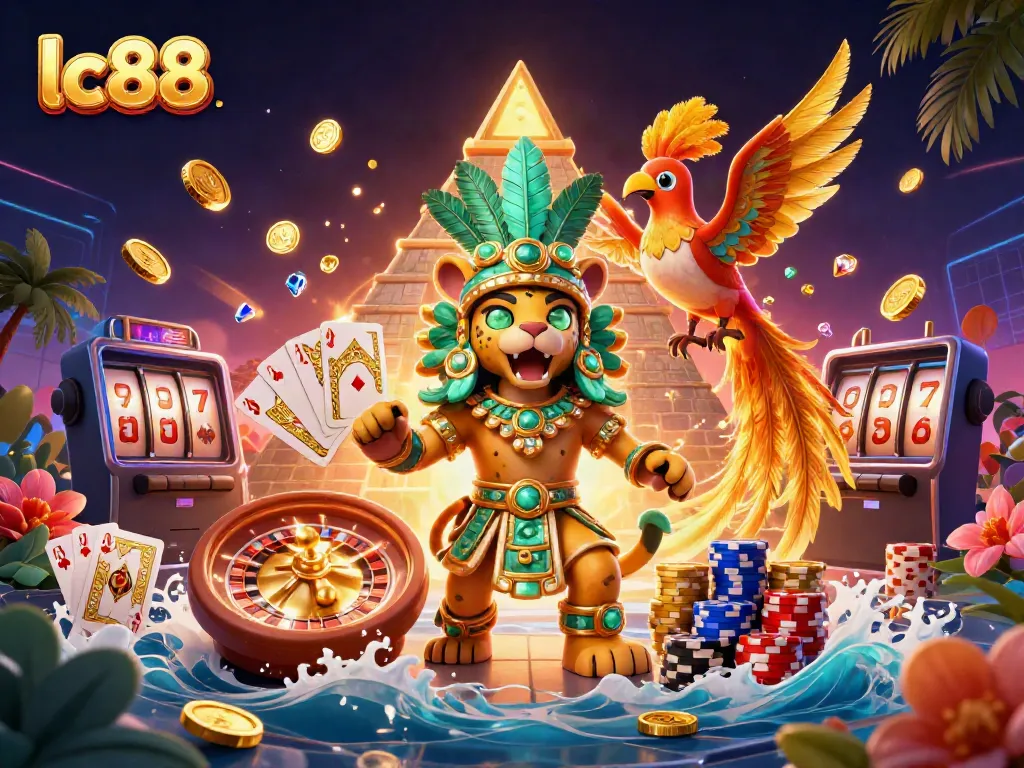 Experience thrilling gameplay at lc88 with a vibrant 3D casino scene featuring dynamic characters and elements.