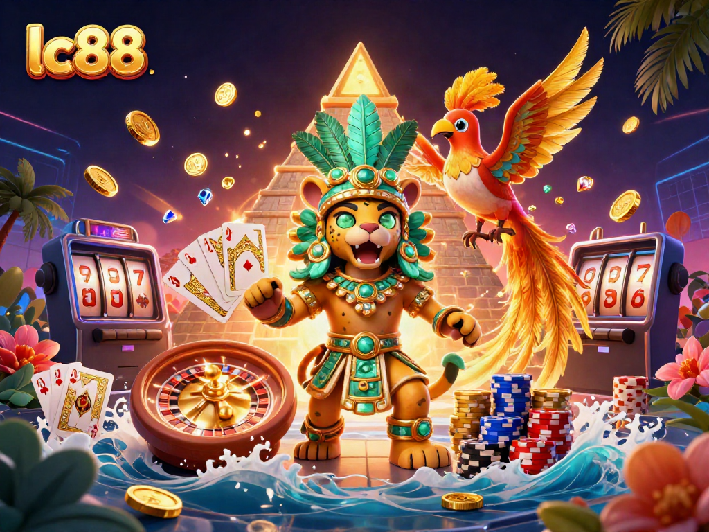 Experience thrilling gameplay at lc88 with a vibrant 3D casino scene featuring dynamic characters and elements.