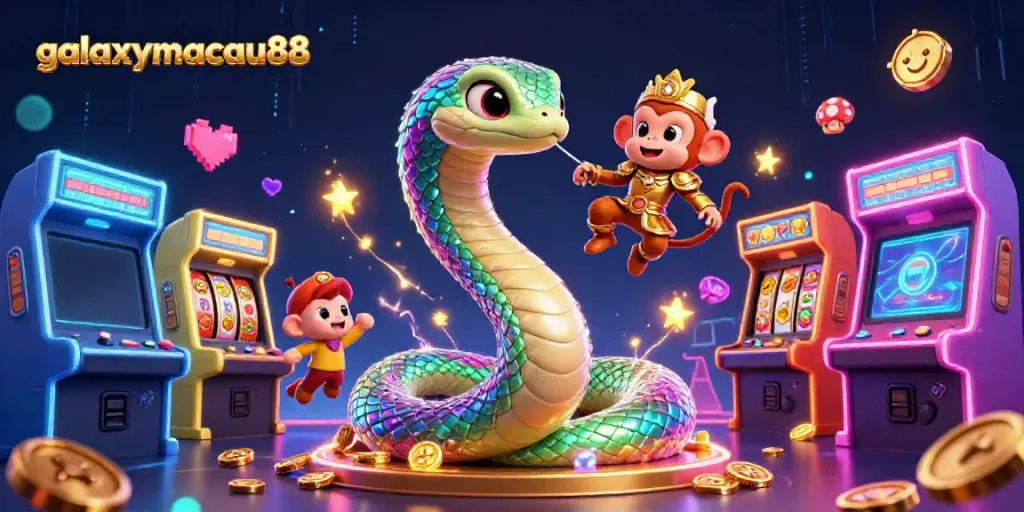 Engage with thrilling gaming adventures at galaxymacau88 featuring vibrant characters, slot elements, and arcade excitement.