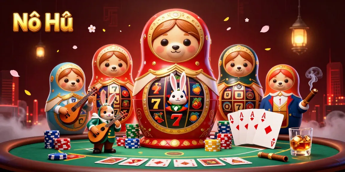Experience the excitement of Nổ Hũ with vibrant casino elements and engaging characters.