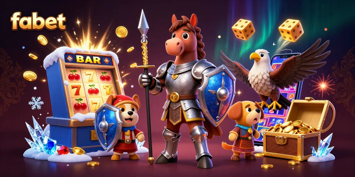 Spin to win with fabet's dynamic slot machine and characters in an engaging casino scene.