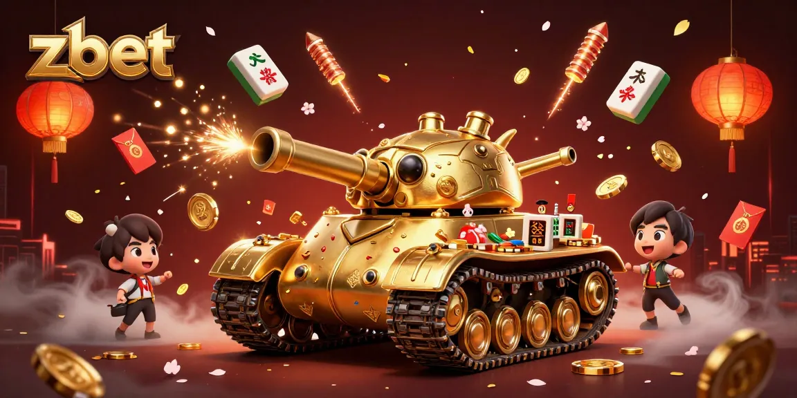 Experience zbet's thrilling casino adventure with a golden beetle tank gaming scene.