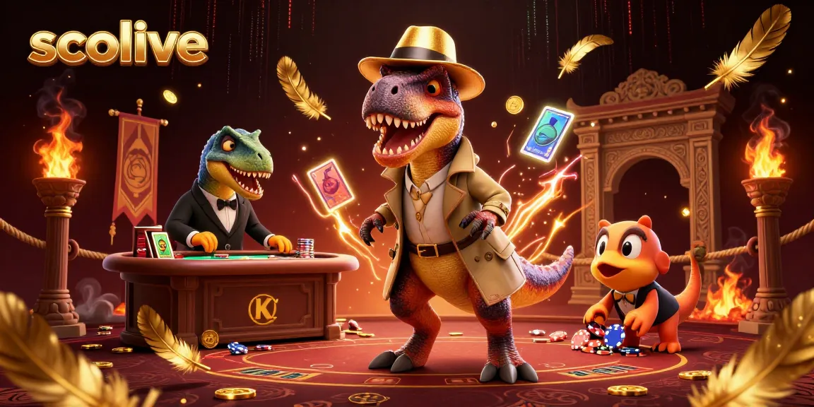 Socolive brings dynamic blackjack action featuring a cartoon velociraptor card counter, ensuring an engaging gambling experience.